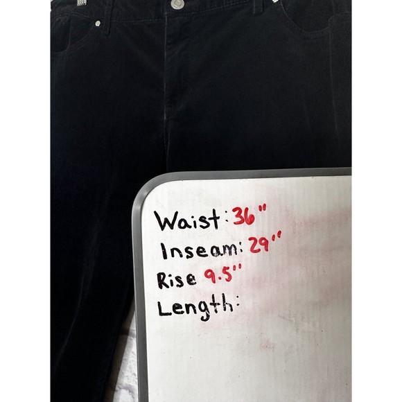 Michael Kors Black Corduroy Straight Leg Pants Women’s Size 12 Cotton Blend - Picture 9 of 9